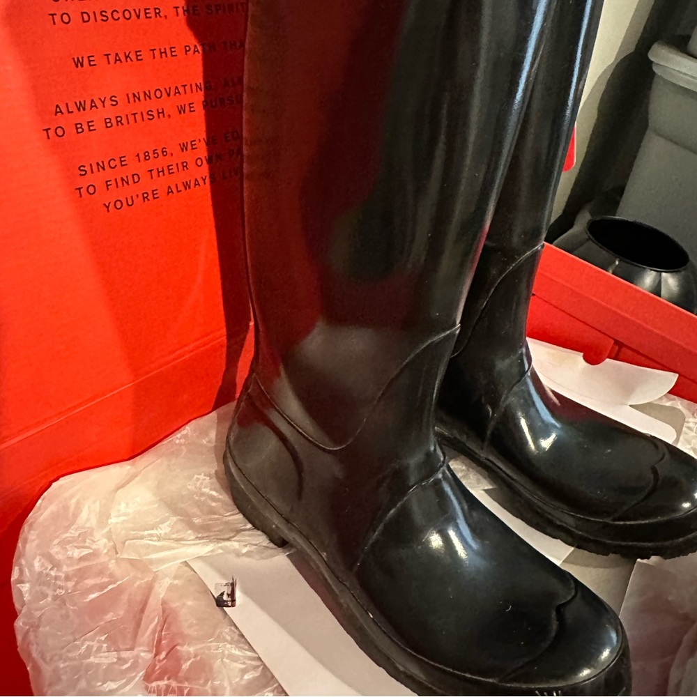 Hunter tall glossy boots